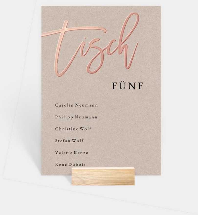 Gruppentischkarte Geburtstag Rosegold-Crafty