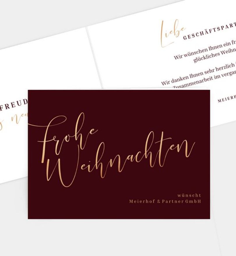 Weihnachtskarte Weihnachten geschäftlich Feine Worte