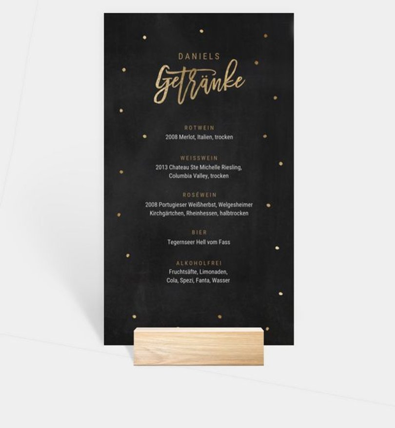 Getränkekarte Geburtstag Überraschung