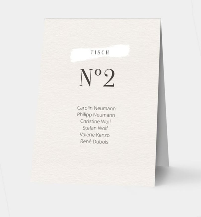 Gruppentischkarte Hochzeit Modern Style