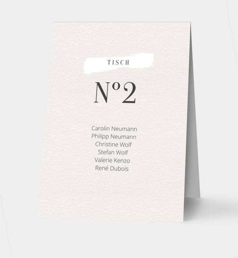 Gruppentischkarte Hochzeit Modern Style