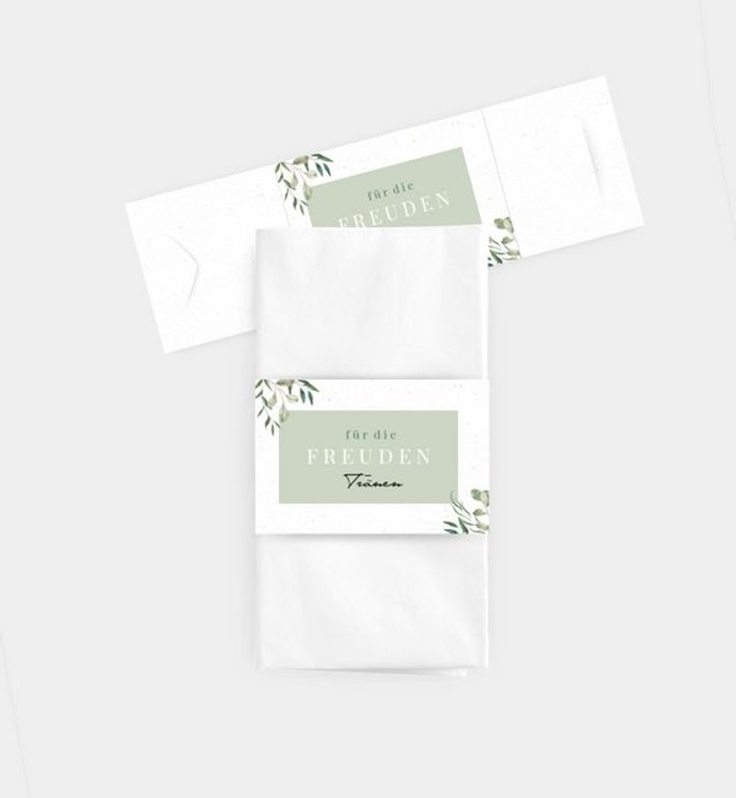 Taschentücher Banderole Hochzeit Pure Nature