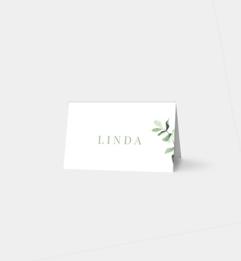 Tischkarte Hochzeit Simple Green