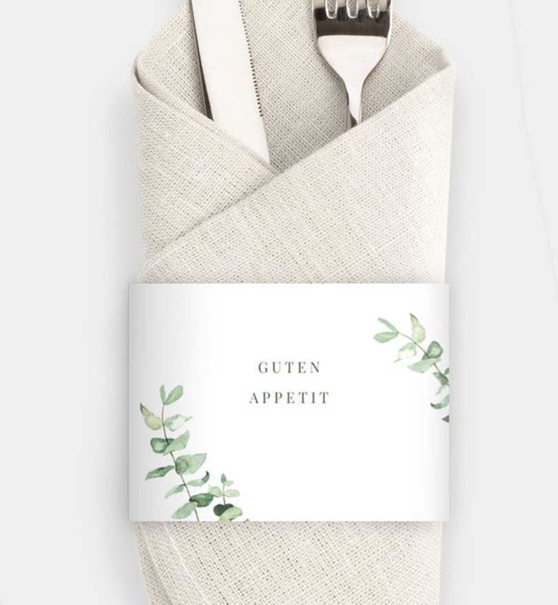 Besteck Servietten-Zubehör Hochzeit Simple Green