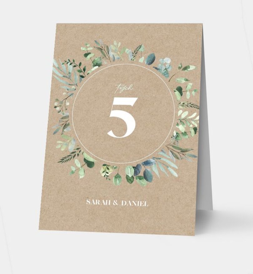 Tischnummer Hochzeit Minty Flower