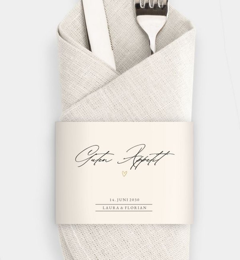 Besteck Servietten-Zubehör Hochzeit Stempel