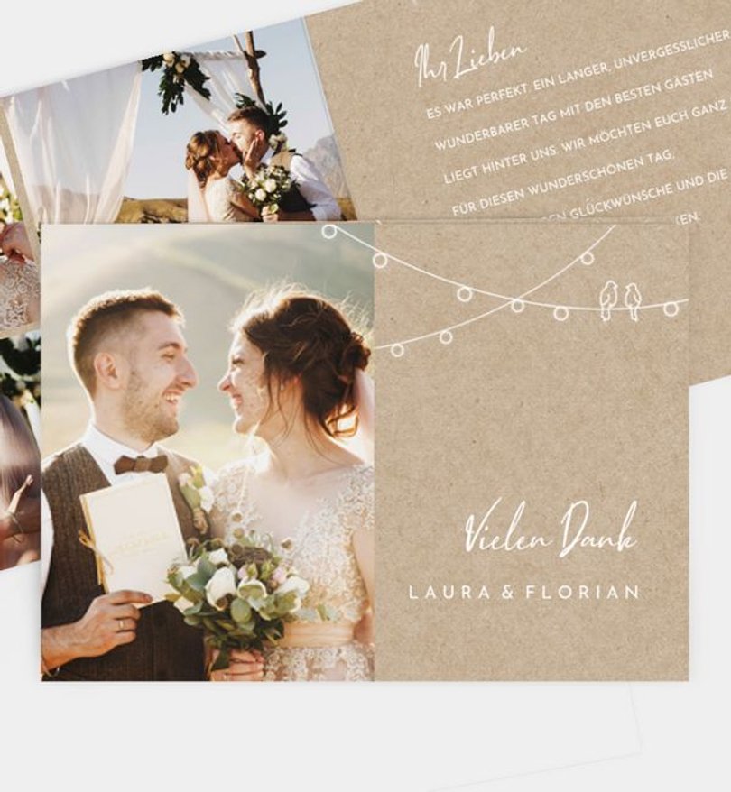 Dankeskarte Hochzeit Gartenzauber