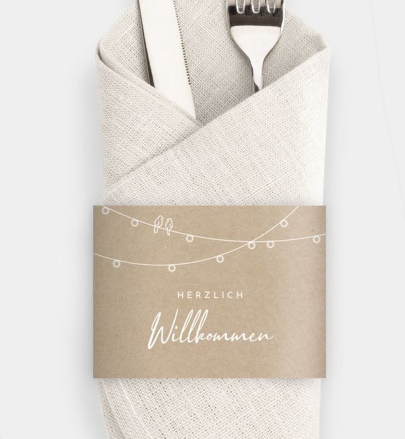 Besteck Servietten-Zubehör Hochzeit Gartenzauber
