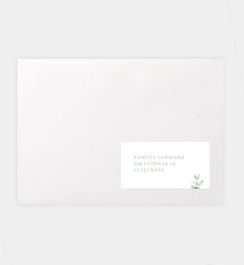 Empfängeraufkleber Hochzeit Simple Green