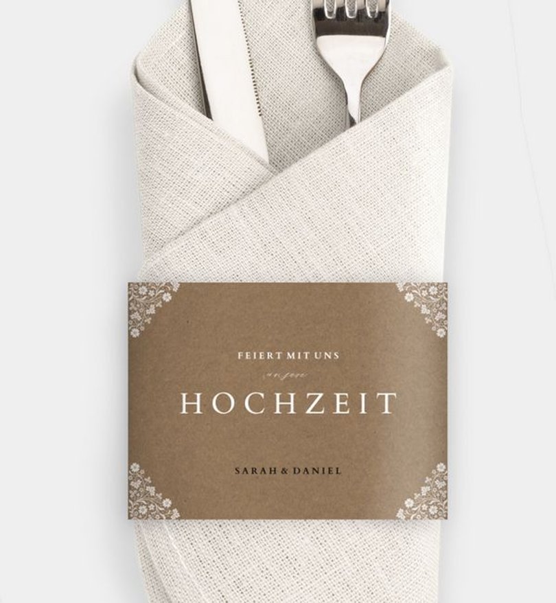 Besteck Servietten-Zubehör Hochzeit Vintage Lace
