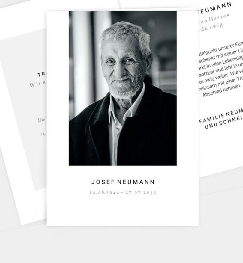 Trauerkarte Trauer Clean