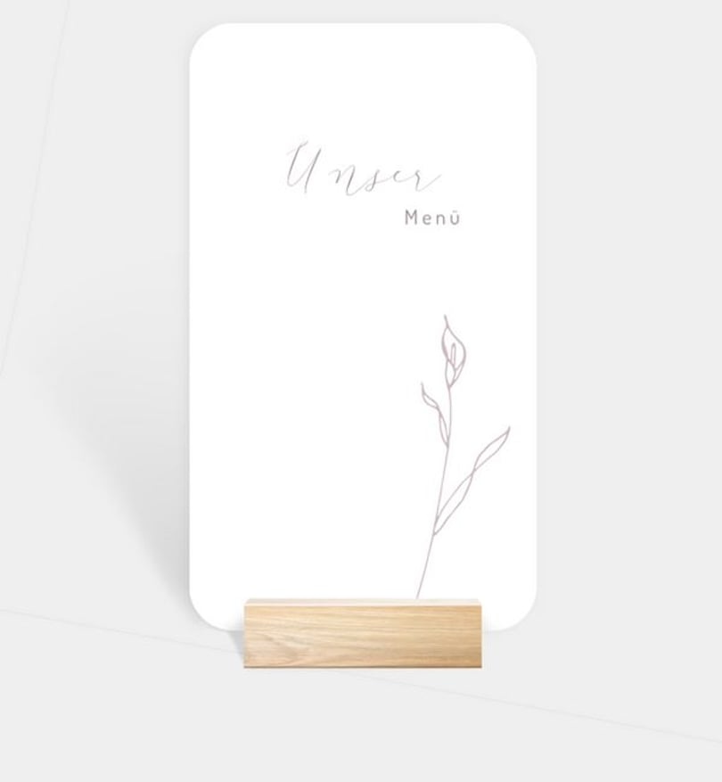 Menükarte Trauer Zarte Blüte
