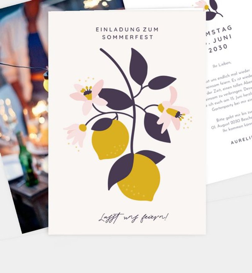 Einladungskarte Sommerfest Lemon
