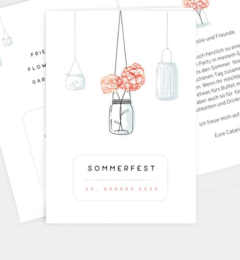 Einladungskarte sommerfest/einladungskarte/occasion Flower Jar