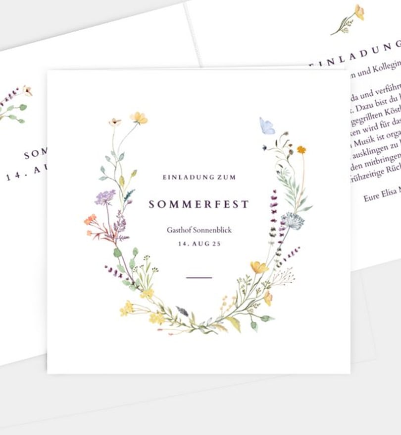 Einladungskarte sommerfest/einladungskarte/occasion Blütengarten