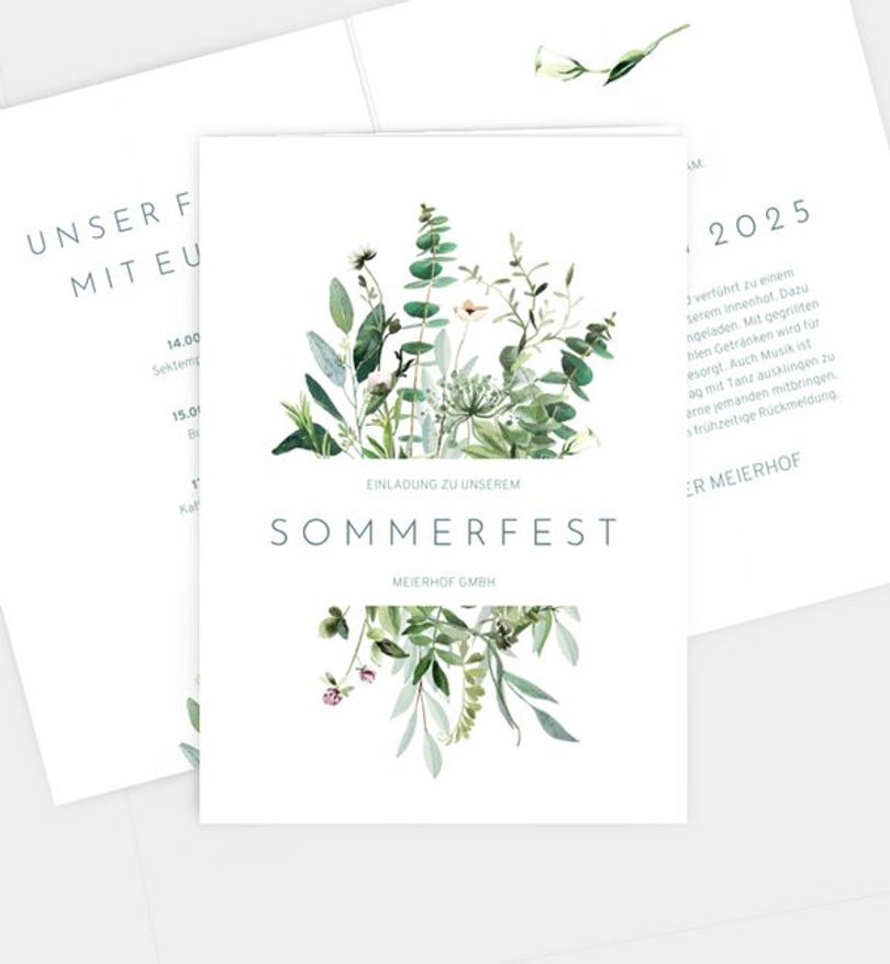 Einladungskarte Sommerfest Greenbouquet