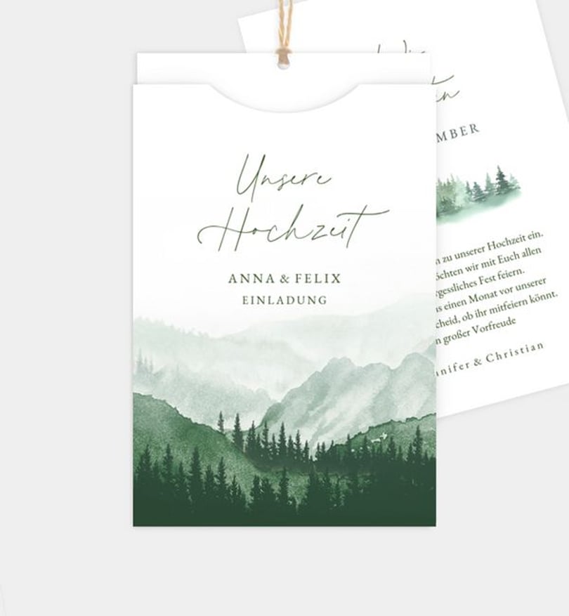 Einladungskarte Hochzeit Bosque