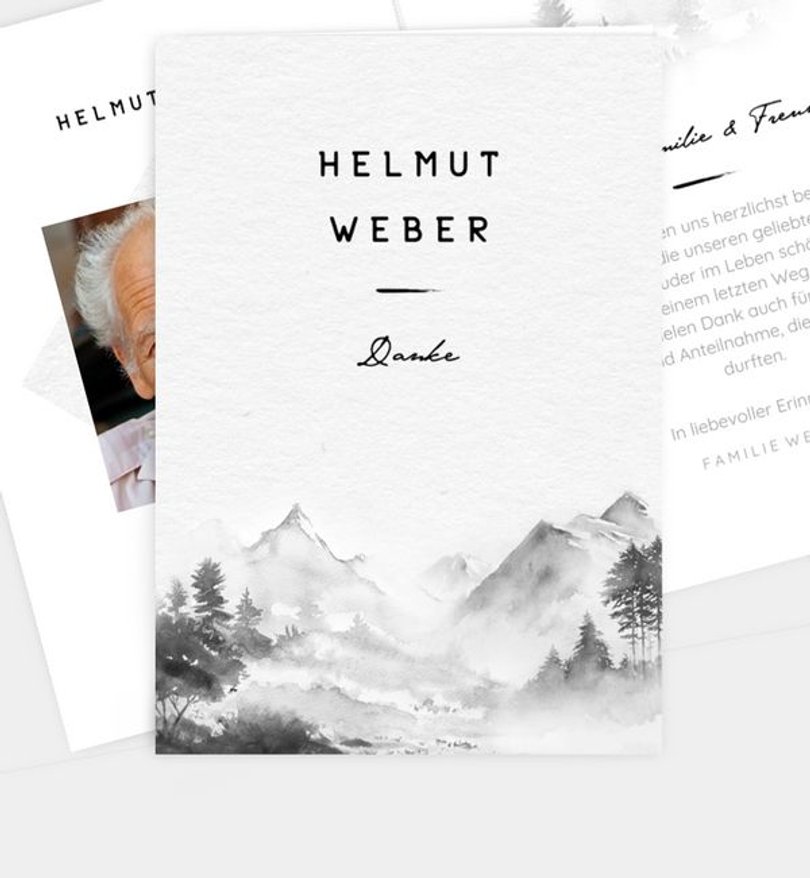 Dankeskarte Trauer Berge