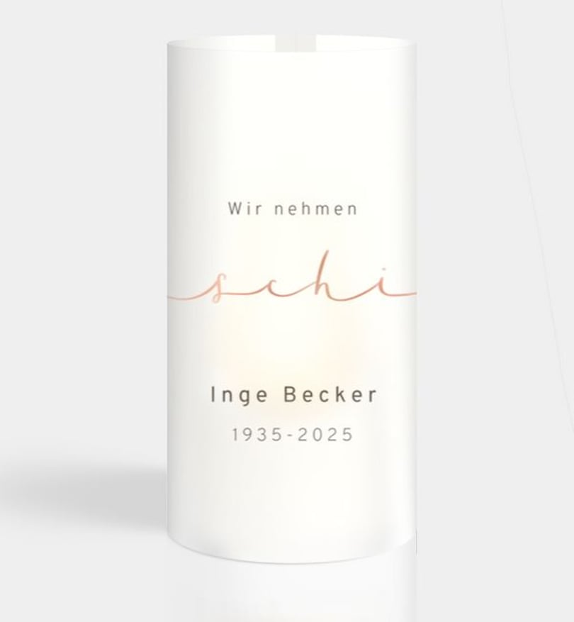 Windlichtkarte Trauer Leiser Abschied
