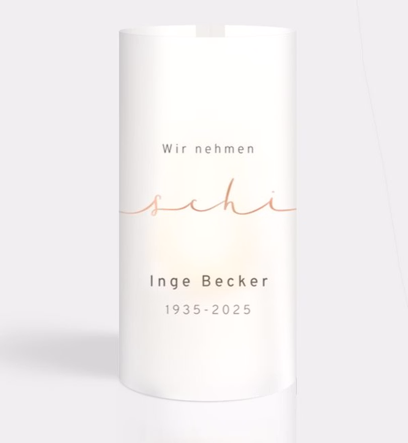 Windlichtkarte Trauer Leiser Abschied