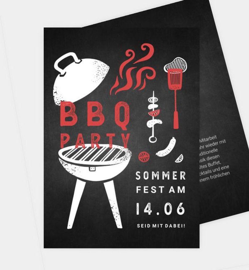 Einladungskarte Sommerfest BBQ Grillfest
