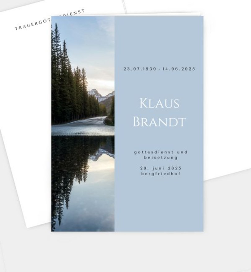 Kirchenheft Trauer Naturfreund