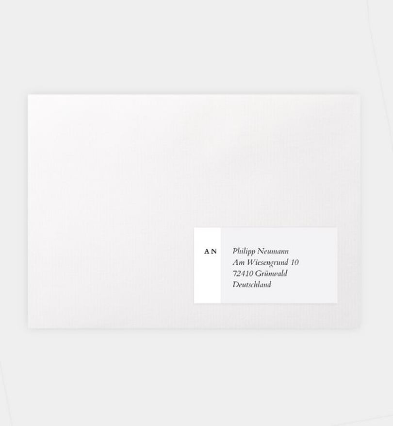 Empfängeraufkleber Trauer Minimalistisch
