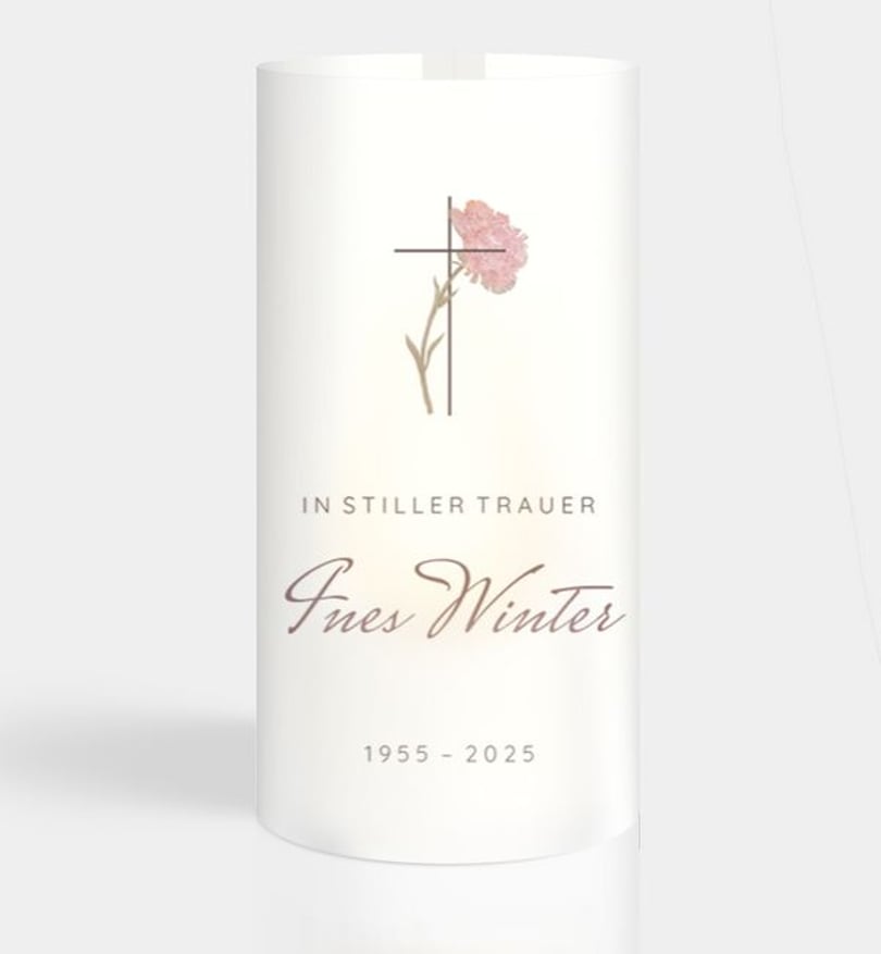 Windlichtkarte Trauer Natürliches Aquarelle