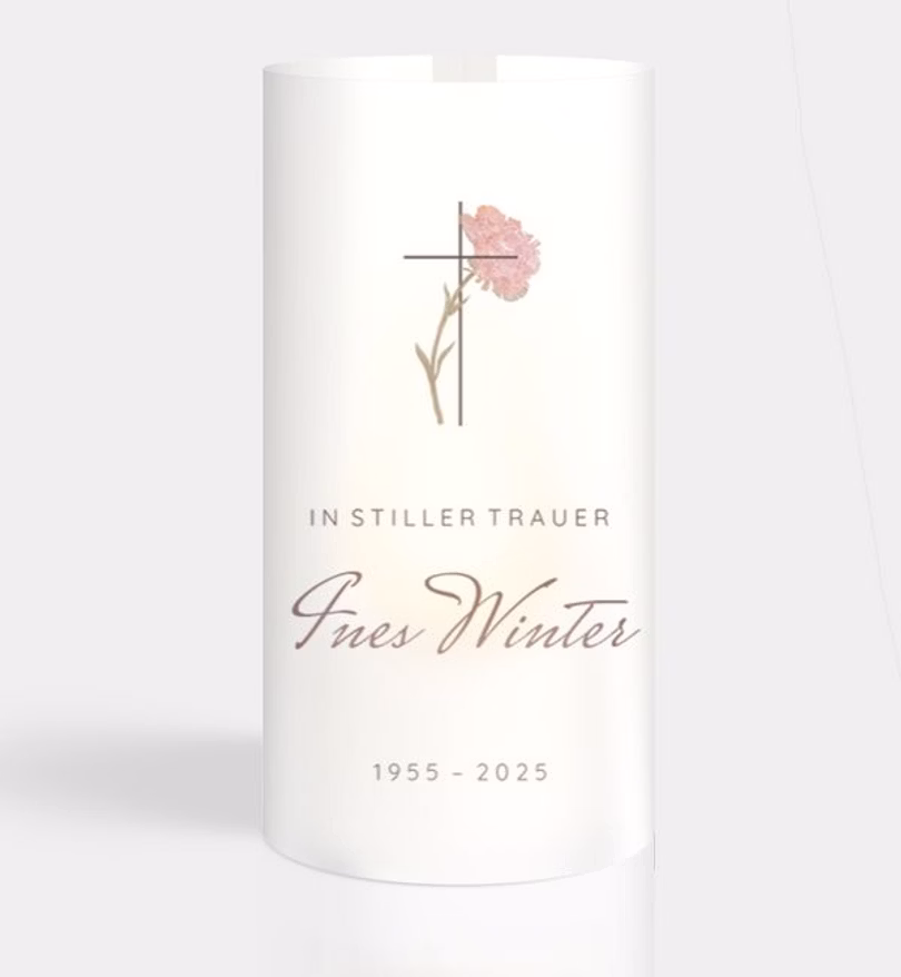 Windlichtkarte Trauer Natürliches Aquarelle
