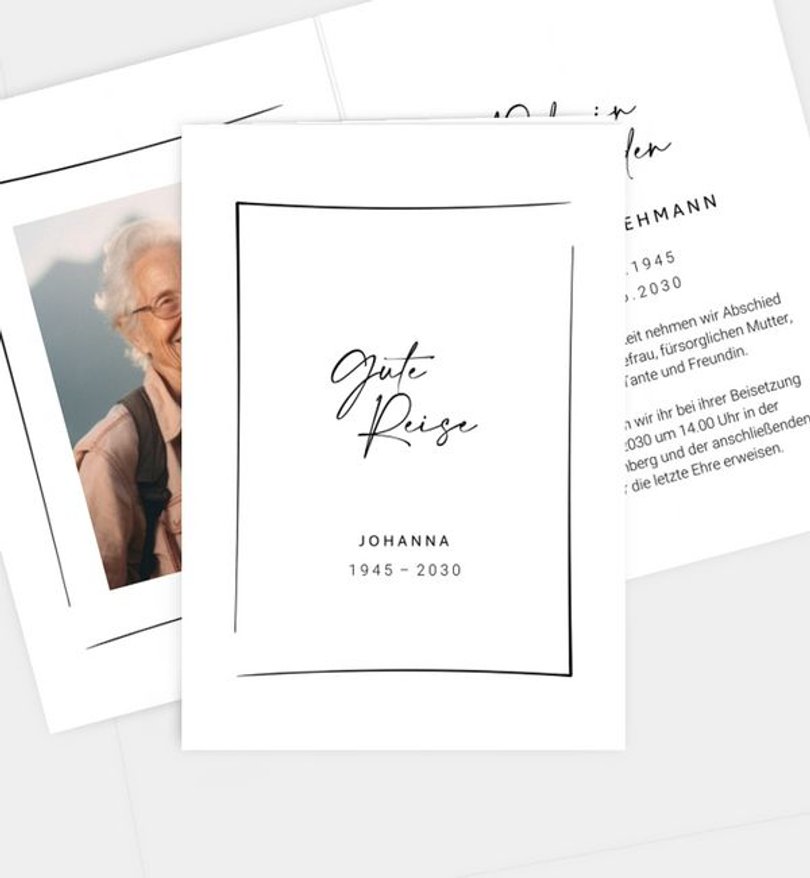 Trauerkarte Trauer Framed