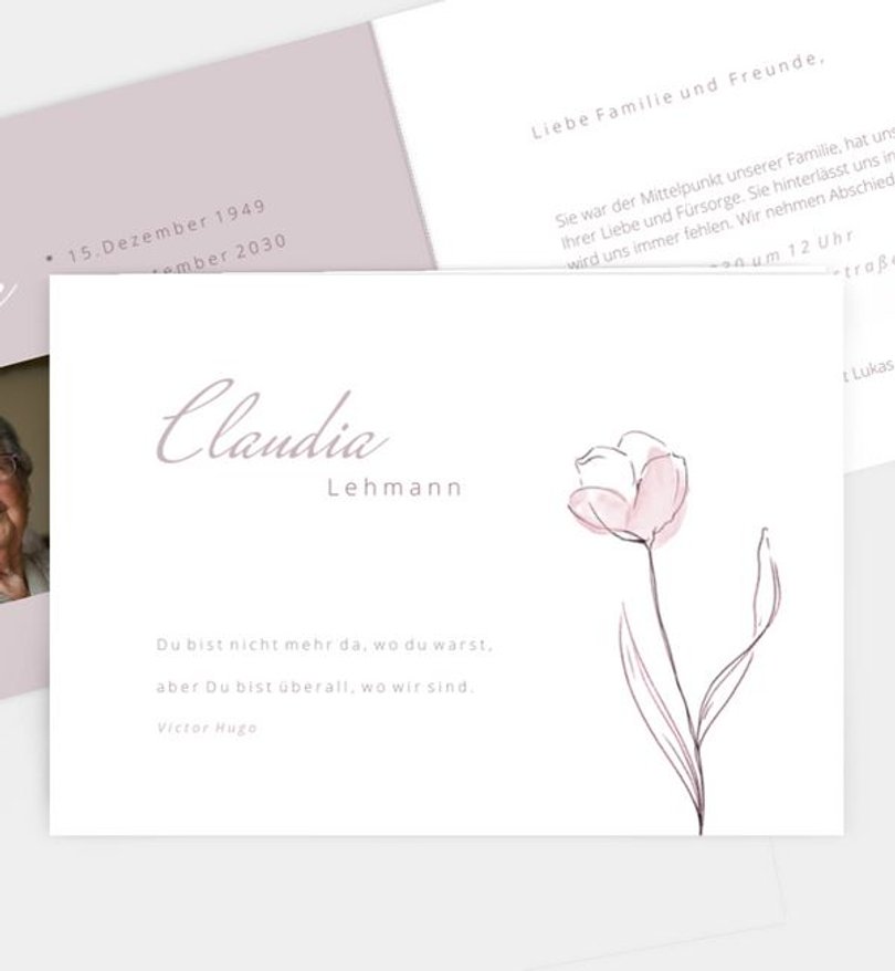 Trauerkarte Trauer Trauerblume