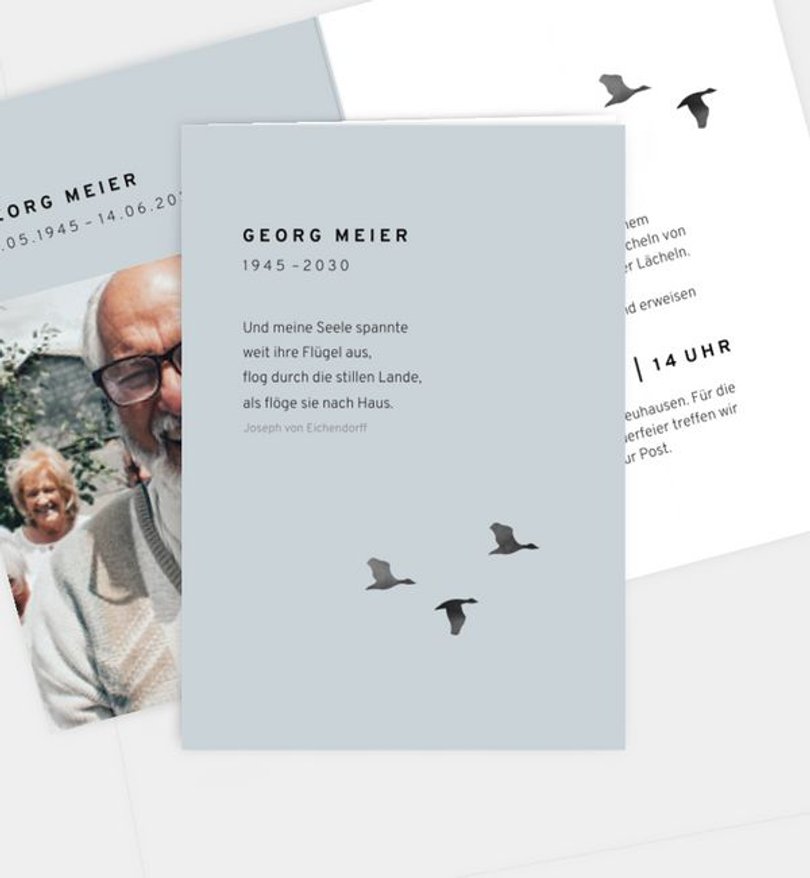 Trauerkarte Trauer Letzter Flügelschlag