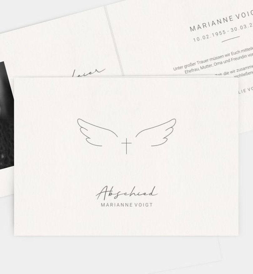 Trauerkarte Trauer Schutzengel