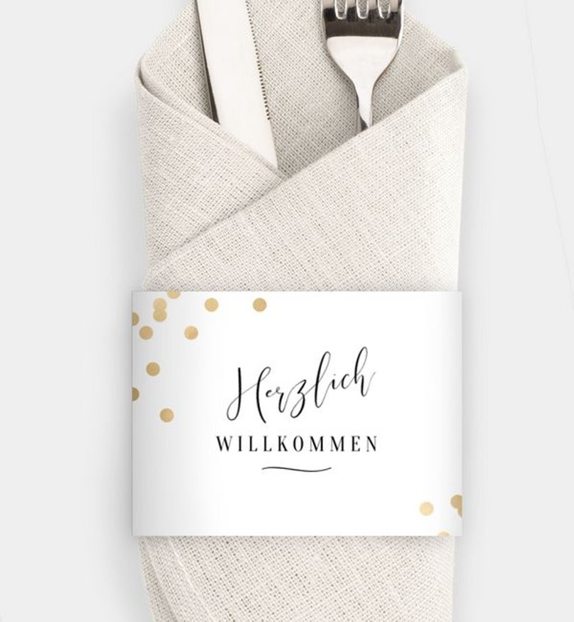 Besteck Servietten-Zubehör Hochzeit Confetti Love