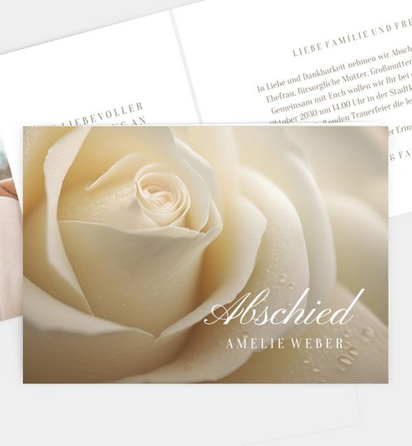 Trauerkarte Trauer Rose