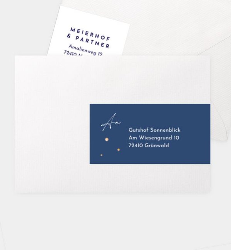 Adressaufkleber Geschäftlich Gold Dots