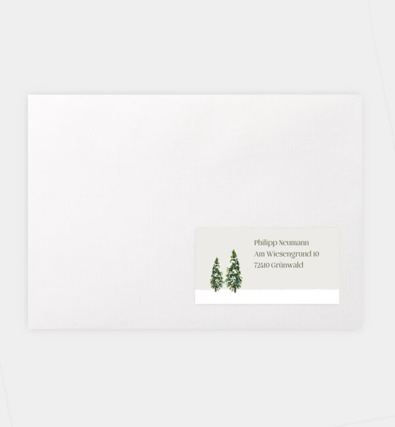 Empfängeraufkleber Weihnachten Geschäftlich Schlitten
