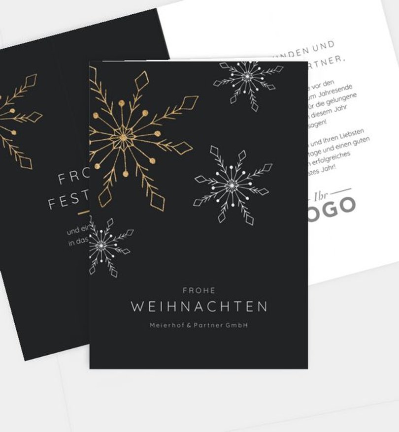 Weihnachtskarte Weihnachten geschäftlich Schneeflocken