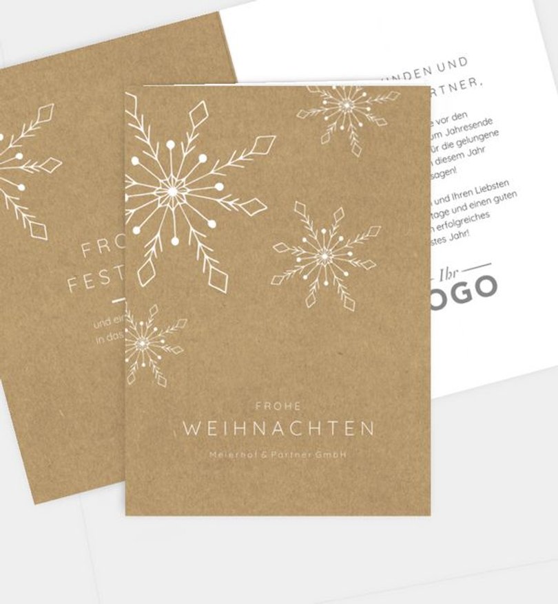 Weihnachtskarte Weihnachten geschäftlich Schneeflocken