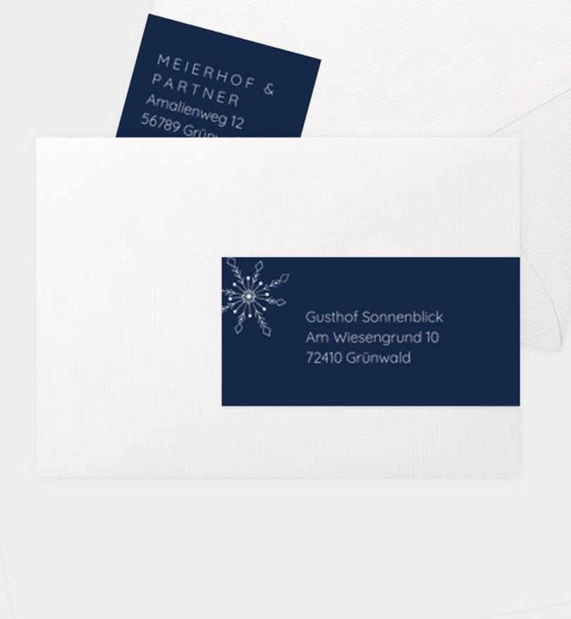 Adressaufkleber Geschäftlich Schneeflocken