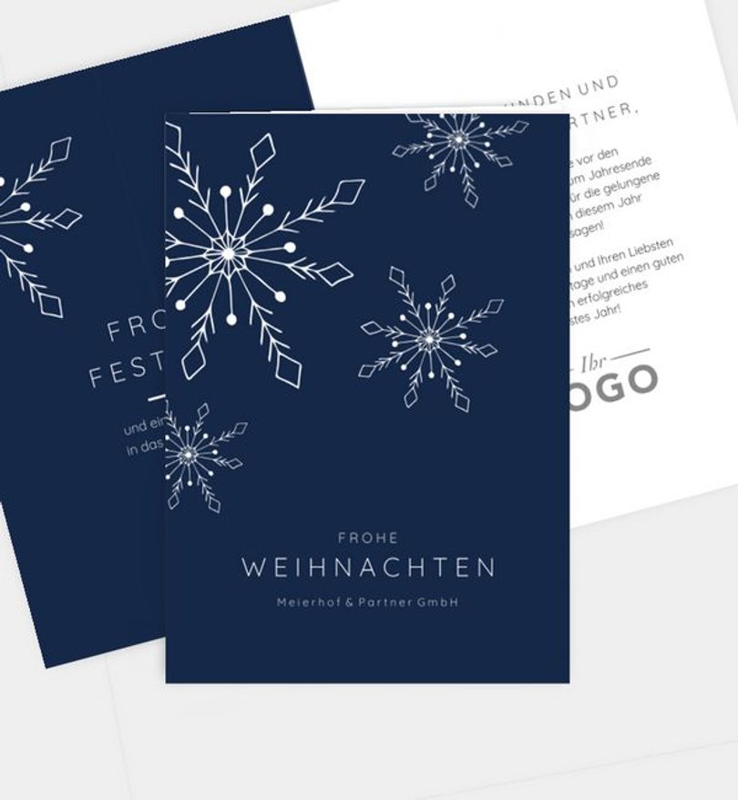 Weihnachtskarte Weihnachten geschäftlich Schneeflocken