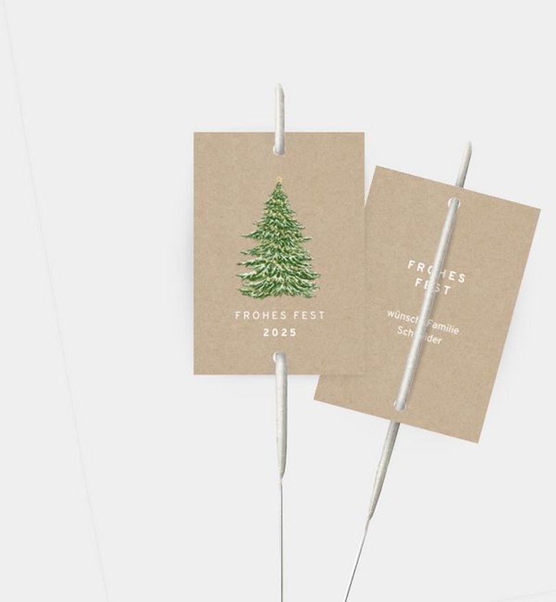 Wunderkerzenetikett Weihnachten Weihnachtsbaum · Vintage