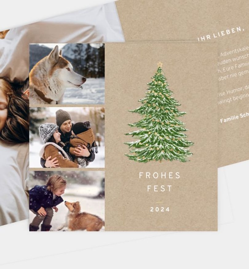 Weihnachtskarte Weihnachten/Privat Weihnachtsbaum · Vintage
