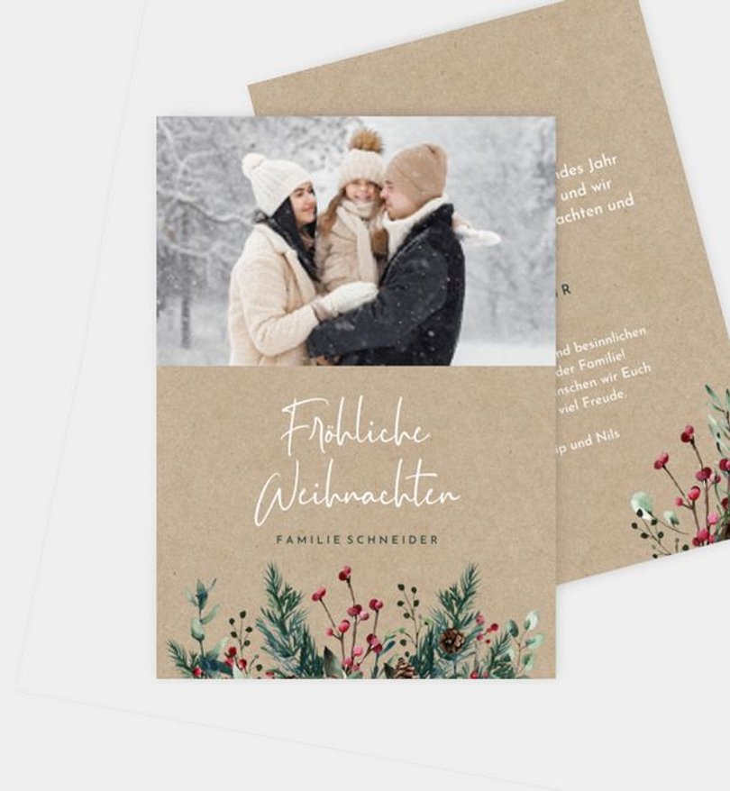 Weihnachtskarte Weihnachten/Privat Crafty green · Vintage