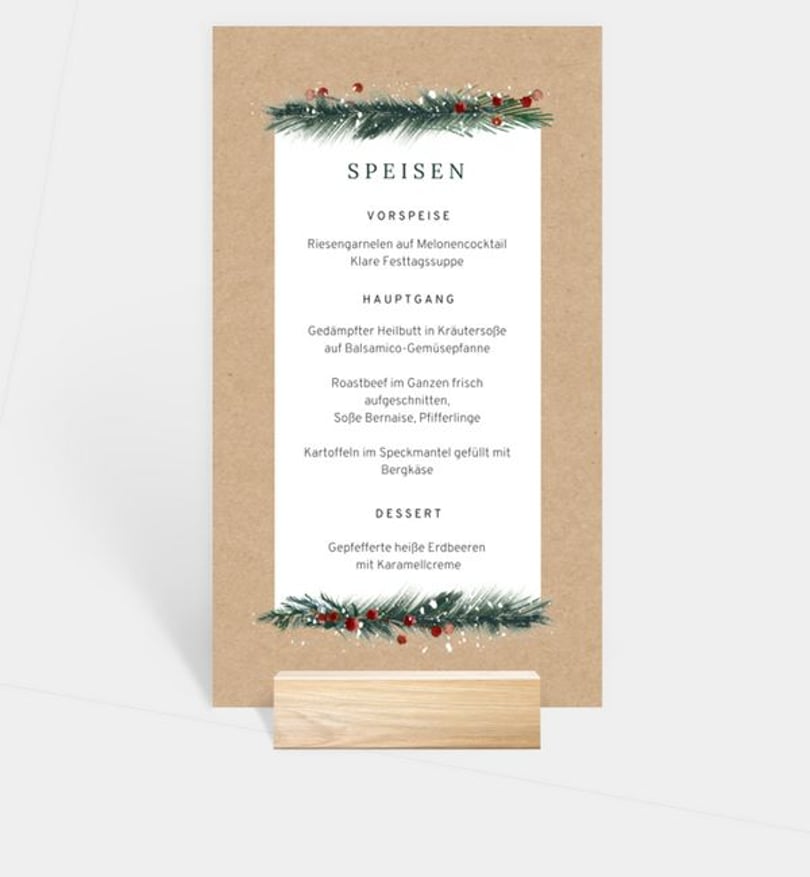 Menükarte weihnachten/privat/menuekarte/occasion Colorful Branch · Vintage