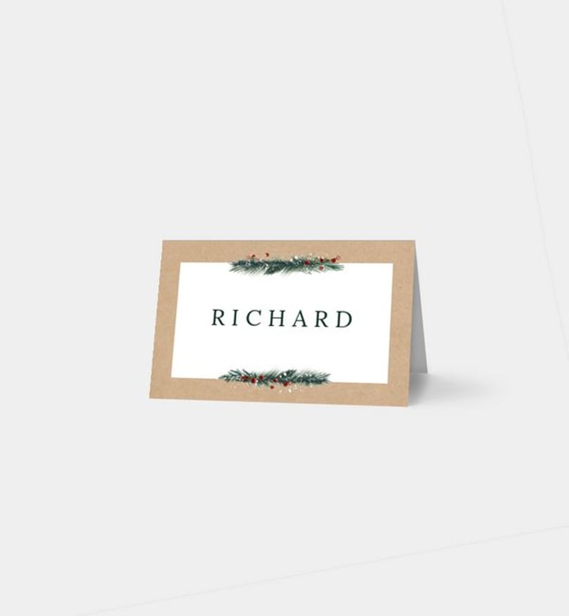 Tischkarte weihnachten/privat/tischkarte/occasion Colorful Branch · Vintage