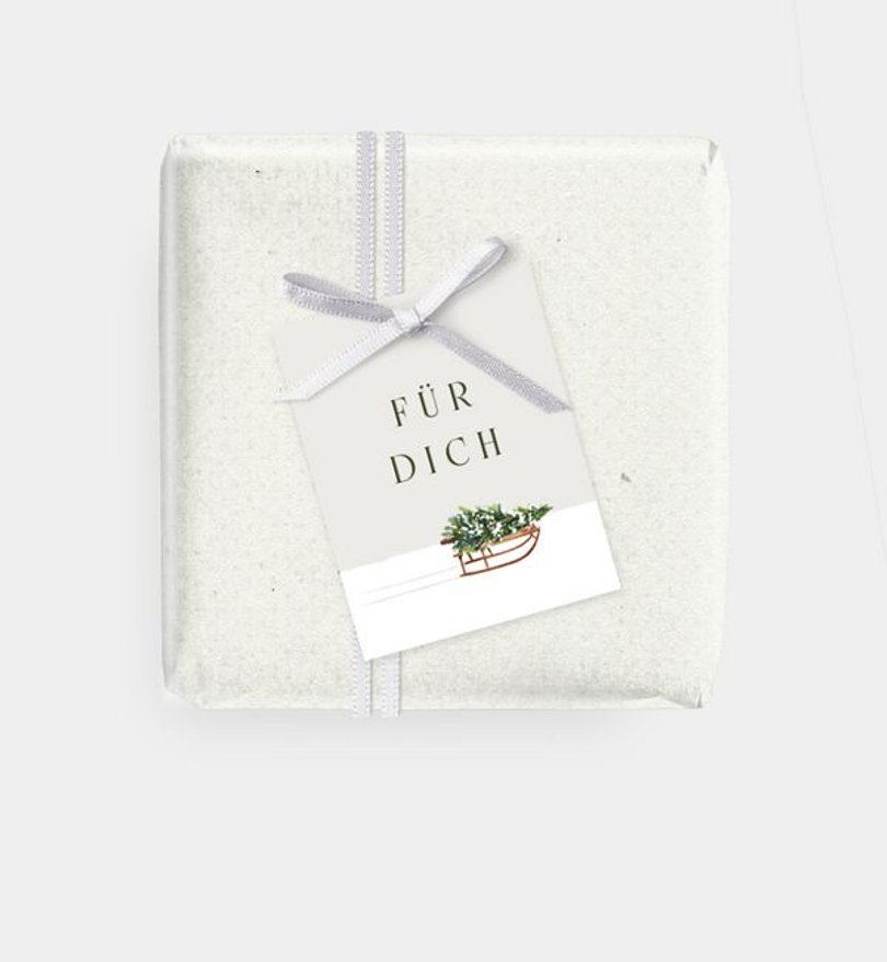 Geschenkanhänger Weihnachten Schlitten