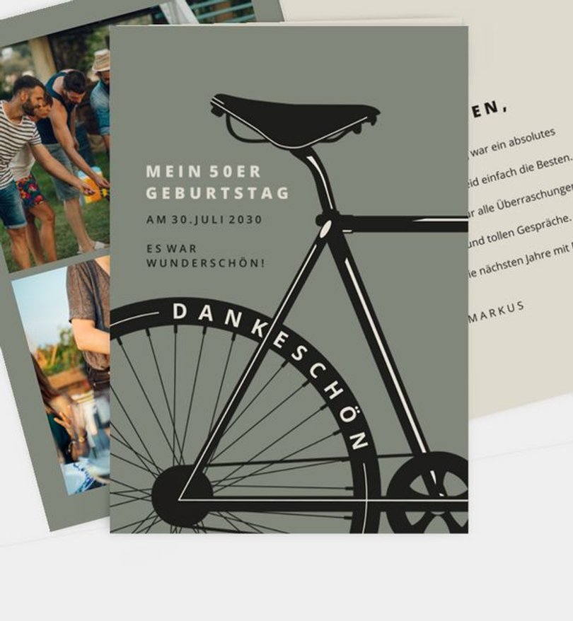 Dankeskarte Geburtstag Bike