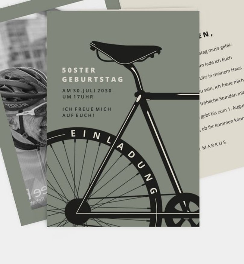 Einladungskarte Geburtstag Bike