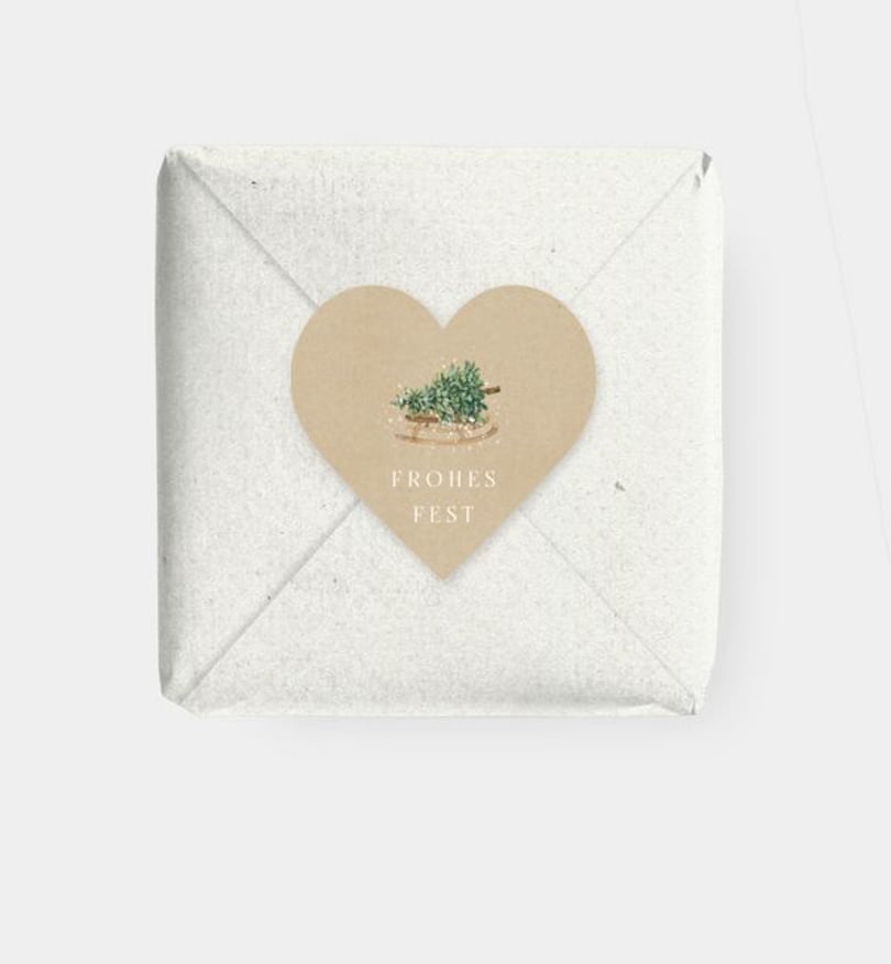 Geschenkaufkleber Weihnachten Geschäftlich Schneefall · Vintage